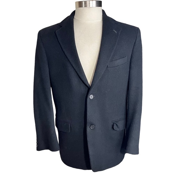 Gianfranco Ruffini Italy Men Black 100% Camel Hair  2 Button Suit Jacket Sz 40R - Picture 1 of 12